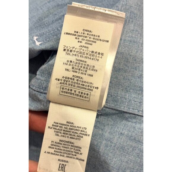 Fendi Womens Chambray Summer Shorts Made In Italy With Elastic Waist & Pocket De - Picture 11 of 13